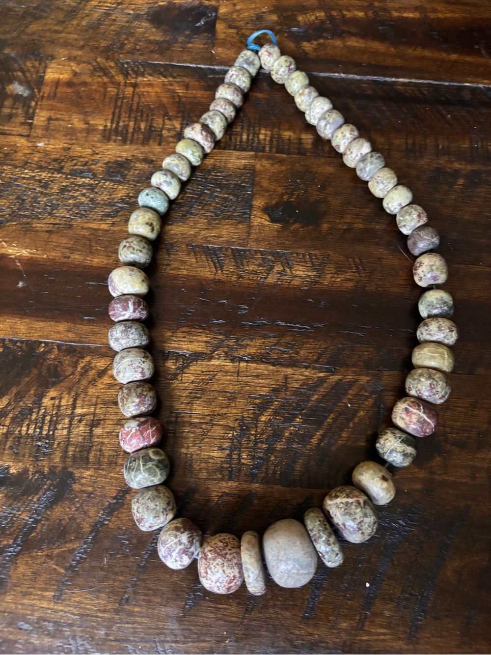 Natural Stone Bead Necklace in Earthy Tones - Picture 1 of 6
